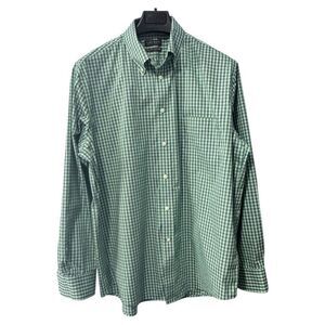Lauren Ralph‎ Lauren Fitted Non-Iron Pure Cotton Green Micro Check 34/35(XL)